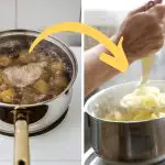 boil potatoes to mash potatoes