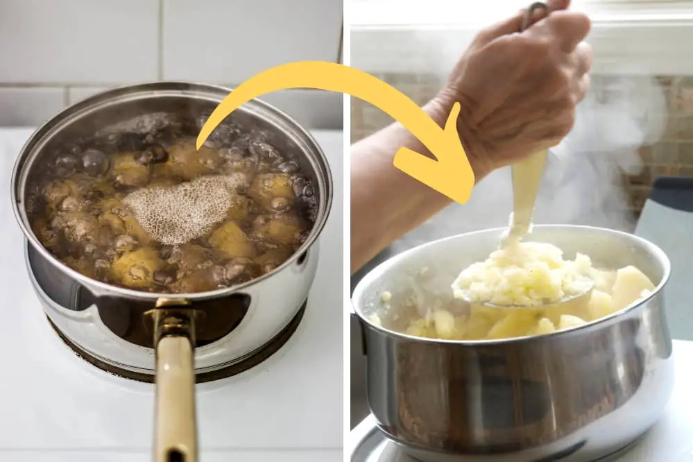 boil potatoes to mash potatoes